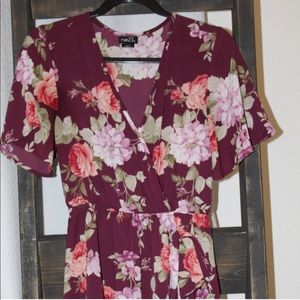 Maroon floral dress